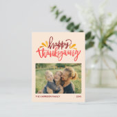 書カラフル道Happy Thanksgiving写真 ポストカード (スタンド正面)