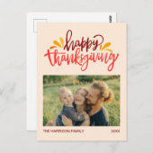 書カラフル道Happy Thanksgiving写真 ポストカード (正面/裏面)