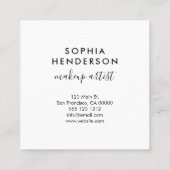 書ガーリーエレガント白ミニマル スクエア名刺 (裏面)