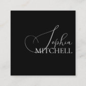 書ガーリー道ミニマリストブラック スクエア名刺 (正面)