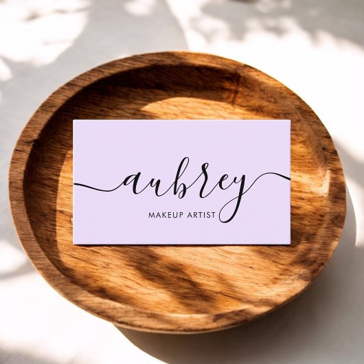 書ガーリー道ミニマル薄紫 名刺