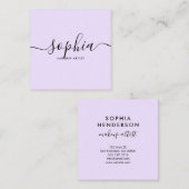 書ガーリー道モダン紫 スクエア名刺 (正面/裏面)