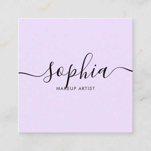 書ガーリー道モダン紫 スクエア名刺 (正面)