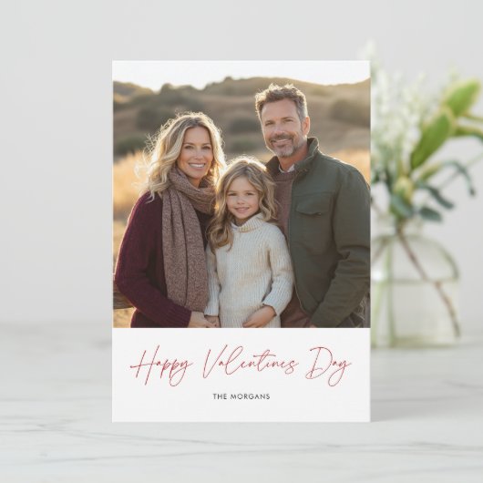 書クラシックのバレンタインデー家族写真 シーズンカード (スタンド正面)