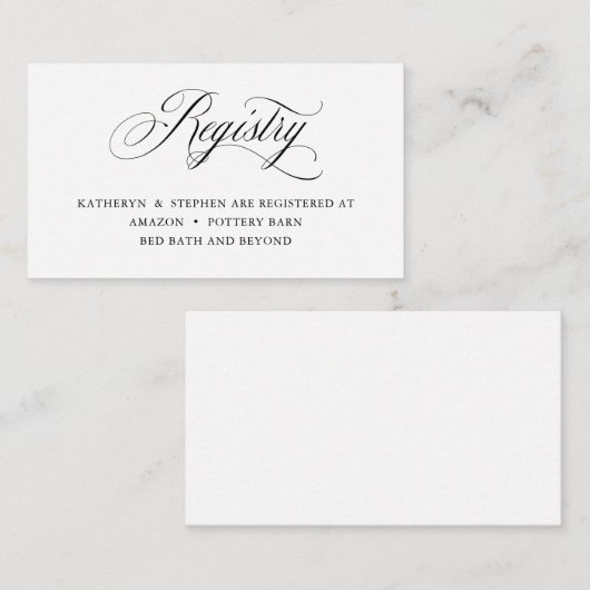 書クラシック書エレガントギフト登録証 エンクロージャーカード (正面/裏面)