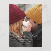 書クラシック道写真結婚式の日付を保存 案内ポストカード (正面)