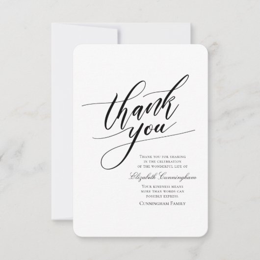 ·書クラシック道記シンプル念碑 サンキューカード (正面)