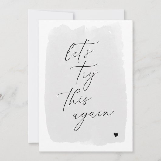 書グレイ新しい日付カードをもう一度試してみよう セーブザデート (正面)