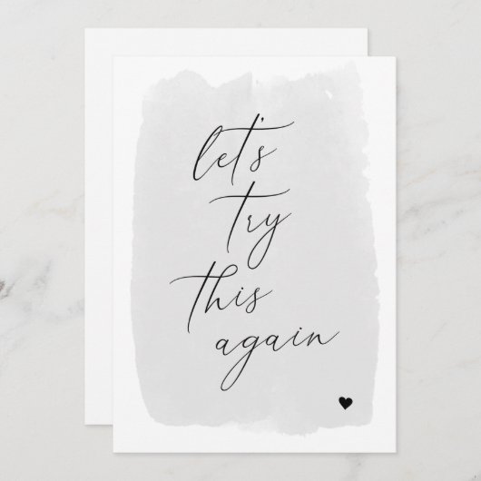 書グレイ新しい日付カードをもう一度試してみよう セーブザデート (正面/裏面)