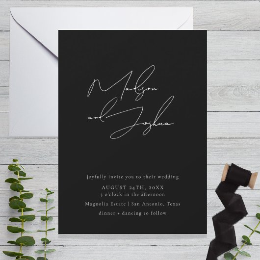 書コンテンポラリー道シンプル結婚式招待状 招待状