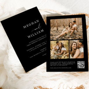 書コンテンポラリー道写真コラージュQRコード 招待状