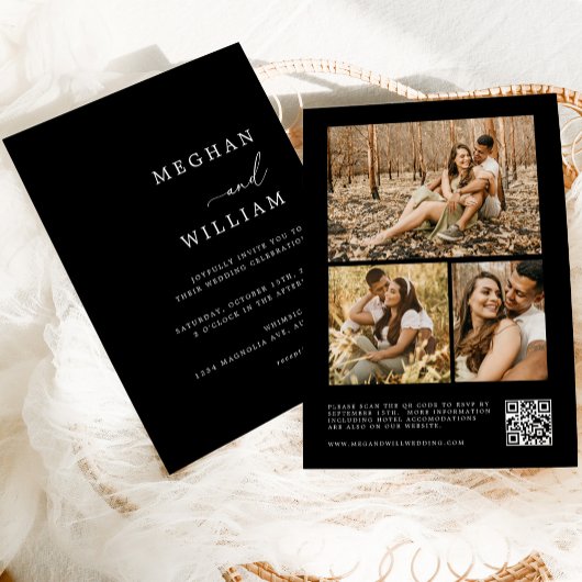 書コンテンポラリー道写真コラージュQRコード 招待状