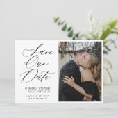 書シンプルエレガント道写真結婚の セーブザデート (スタンド正面)