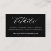書シンプルモダン書ブラック結婚の詳細 エンクロージャーカード (正面)