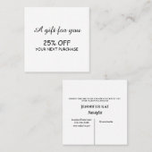 書シンプルモダン道割引証 割引カード (正面/裏面)