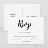 書シンプル式結婚式rsvpはがき インビテーションポストカード (正面/裏面)