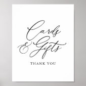書シンプル書エレガントのカードとギフトのサイン ポスター (正面)