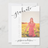 書シンプル白黒卒業2写真 招待状 (正面)