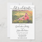 書シンプル白黒卒業2写真 招待状 (裏面)