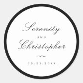 書シンプル跡のスクリプシンプルト結婚式の引き出物 ラウンドシール (正面)