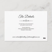 書シンプル道の白黒結婚詳細 エンクロージャーカード (正面)