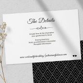 書シンプル道の白黒結婚詳細 エンクロージャーカード