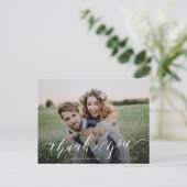 書シンプル道の素朴な結婚写真の感謝していユーザ ポストカード (スタンド正面)