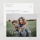 書シンプル道の素朴な結婚写真の感謝していユーザ ポストカード (正面/裏面)