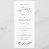 書シンプル道の素朴な緑の結婚式 プログラム (正面)