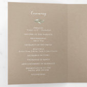 書シンプル道の素朴な緑の結婚式 三つ折りプログラム (内部最初)