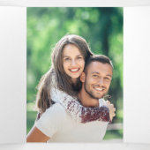 書シンプル道の素朴な緑の結婚式 三つ折りプログラム (内部中)