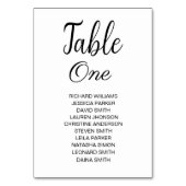 書シンプル道の結婚ゲスト名seatingchart テーブルナンバー (裏面)