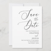 書シンプル道の結婚式の日付を保存 招待状 (正面)
