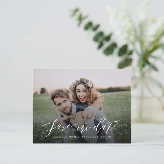 書シンプル道の緑の写真を保存する ポストカード (スタンド正面)