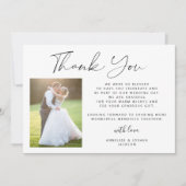 書シンプル道エレガント2枚結婚写真 サンキューカード (正面)