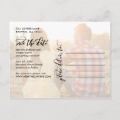 書シンプル道スクリプト全写真の保存日付 案内ポストカード (裏面)