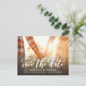 書シンプル道スクリプト全写真の保存日付 案内ポストカード (スタンド正面)