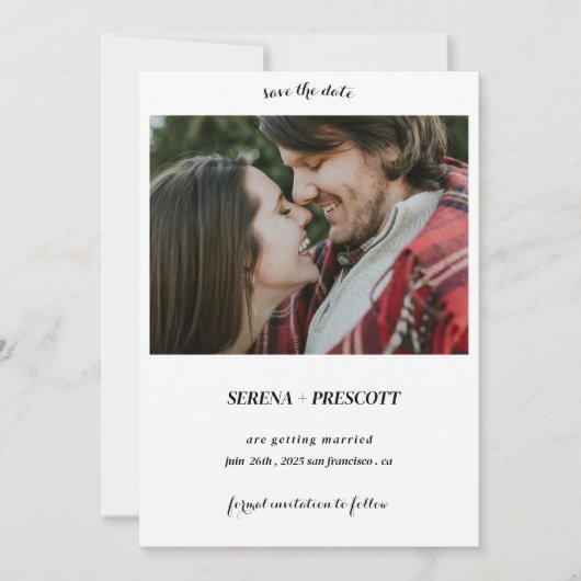 書シンプル道ミニマル写真保存 セーブザデート (正面)