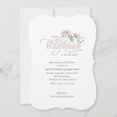 書シンプル道付きピンクの野エレガント花 招待状 (正面)