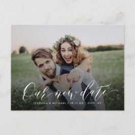 書シンプル道写真の変更延期された日付 ポストカード