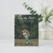 書シンプル道写真結婚式の日付を保存 案内ポストカード (スタンド正面)