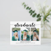 書シンプル道卒業写真発表  案内ポストカード (スタンド正面)