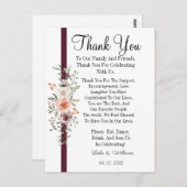 書シンプル道文字結婚サンキューカード ポストカード (正面/裏面)