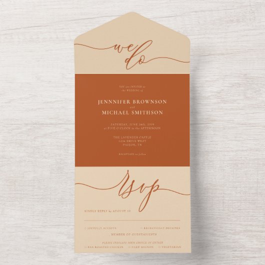 書シンプル道結婚の台本が一斉に オールインワン招待状 (内側)