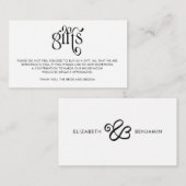 書シンプル道結婚式品登録簿 エンクロージャーカード (正面/裏面)