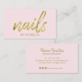 書スタイリッシュの署名爪、 ネイルプロフェッショナル 名刺 (正面/裏面)