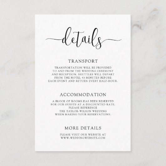 書スタイリッシュモダンの結婚詳細 エンクロージャーカード (正面)