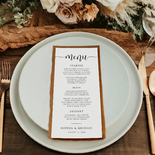 書スタイリッシュモダン道白黒結婚の メニュー