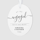 書スタイリッシュ字スクリプト婚約の発表 オーナメント (正面)