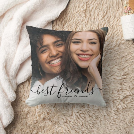 書スタイリッシュ字スクリプ最高のトの友だち写真 クッション (ブランケット)